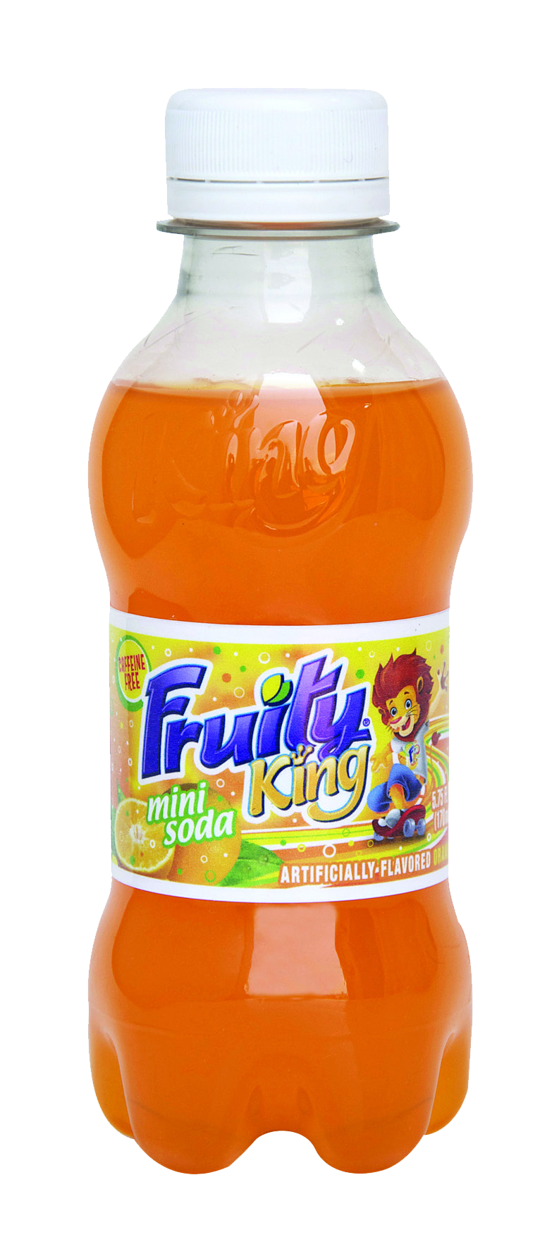 orange Fruity King mini soda bottle